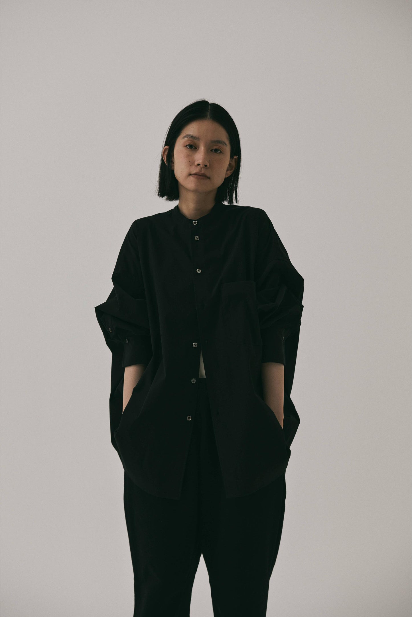 BAND COLLAR OVERSIZED SHIRTS