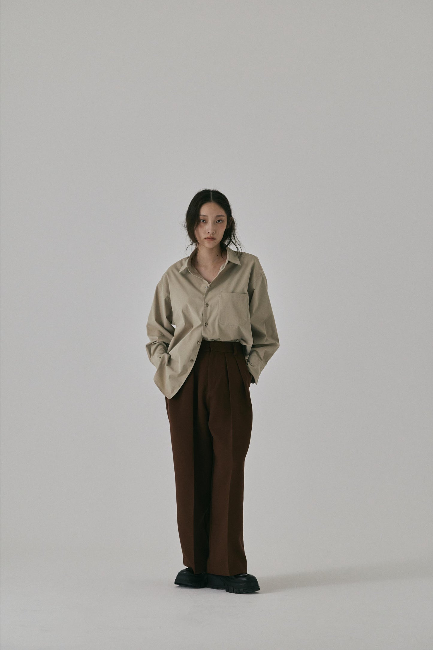 TRIPLE CLOTH DOUBLE TUCK PANTS